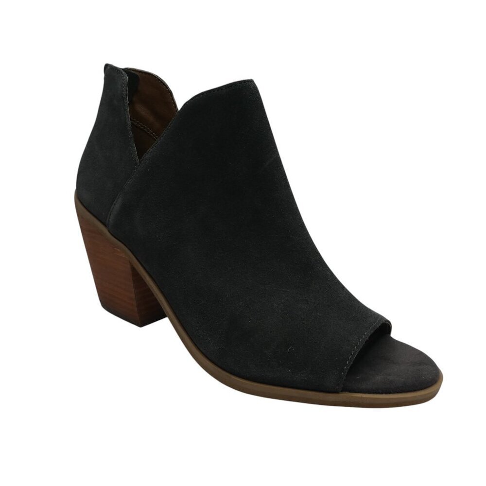 Susina Lea Olive Gray Suede Open Toe Heeled Ankle‎ Boots Womens 7